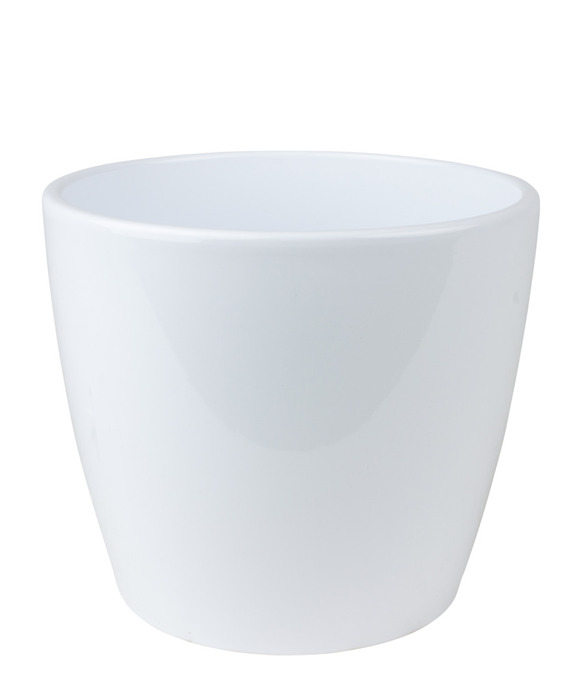 Potteskjuler Maja blank hvid Ø17 cm